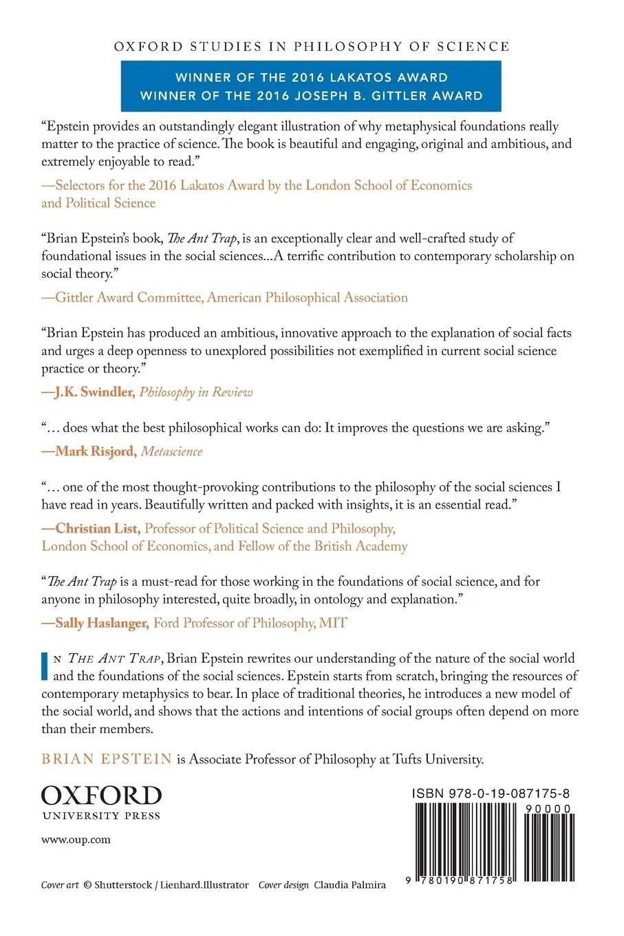 Rückseite: 9780190871758 | Ant Trap | Rebuilding the Foundations of the Social Sciences | Epstein