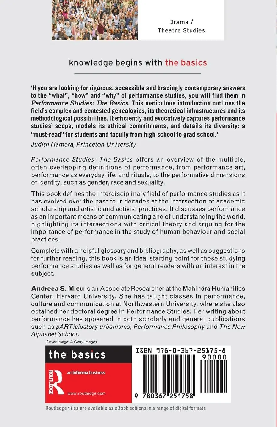 Rückseite: 9780367251758 | Performance Studies | The Basics | Andreea S. Micu | Taschenbuch