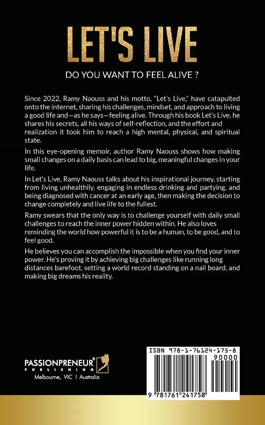Rückseite: 9781761241758 | Let's Live | Challenging yourself is the way | Ramy Naouss | Buch
