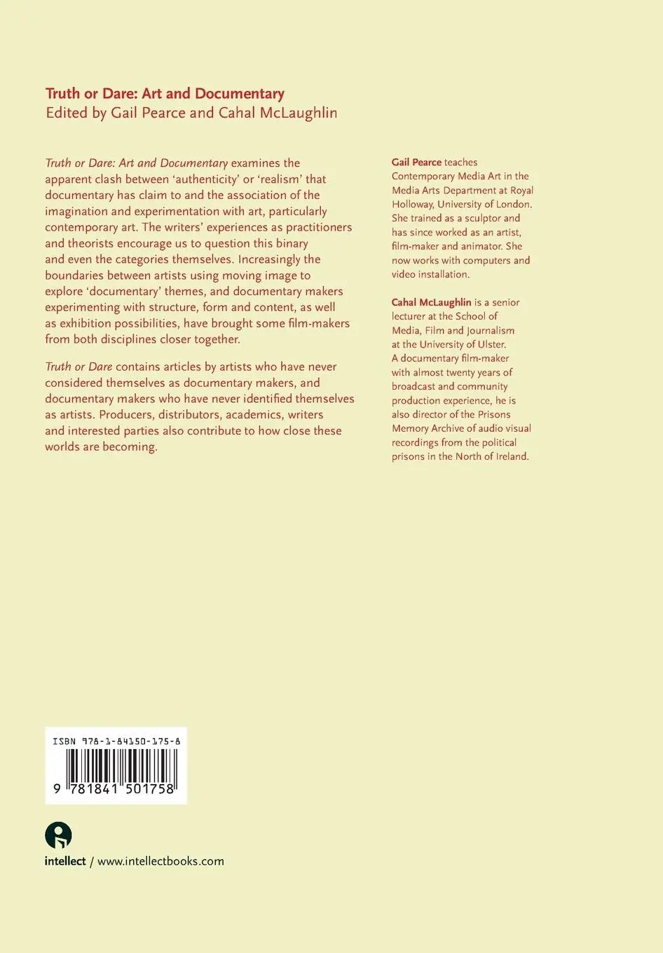 Rückseite: 9781841501758 | Truth or Dare | Art and Documentary | Gail Pearce (u. a.) | Buch