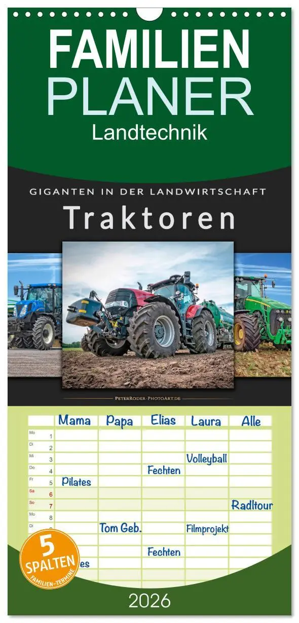 Cover: 9783516511758 | Familienplaner 2026 - Traktoren - Giganten in der Landwirtschaft...