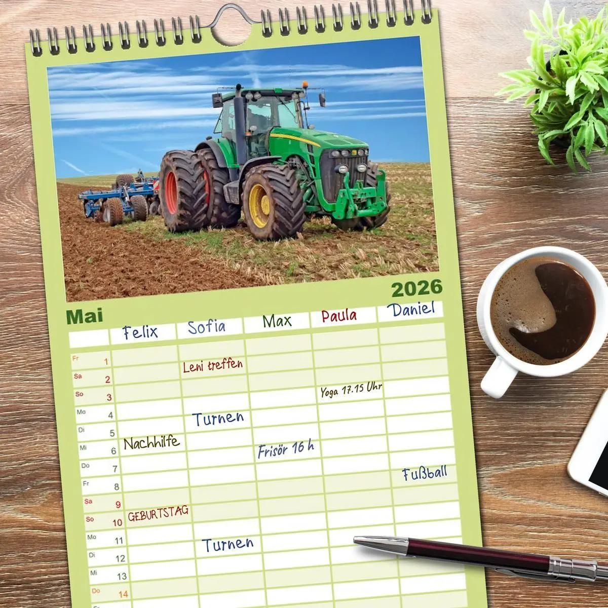 Bild: 9783516511758 | Familienplaner 2026 - Traktoren - Giganten in der Landwirtschaft...