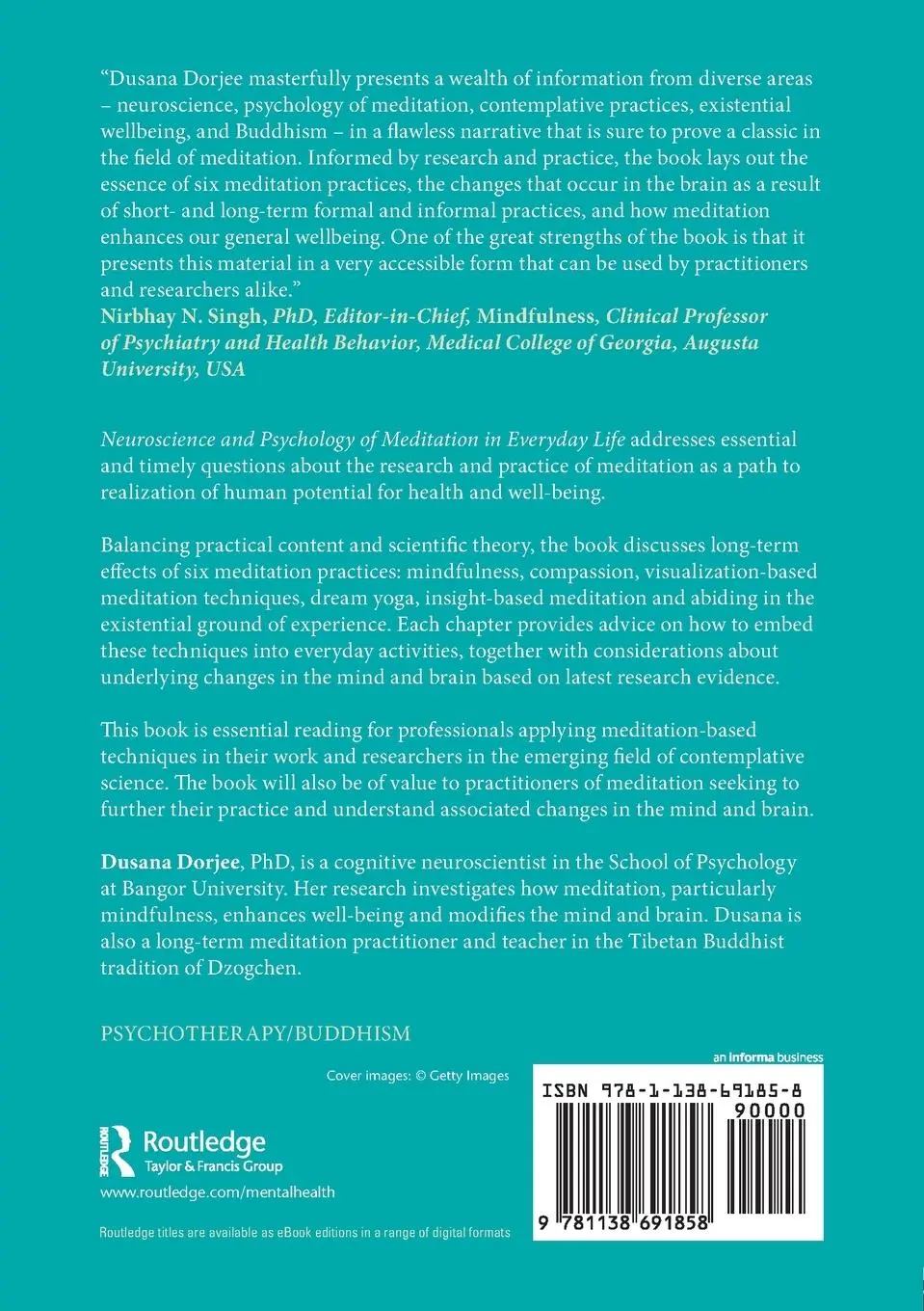 Rückseite: 9781138691858 | Neuroscience and Psychology of Meditation in Everyday Life | Dorjee