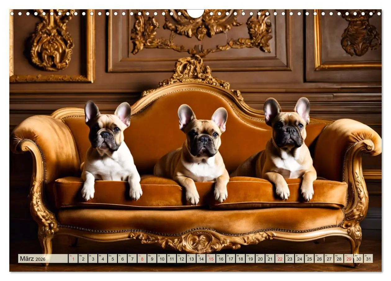 Bild: 9783457411858 | Kleine Könige - Französische Bulldoggen (Wandkalender 2026 DIN A3...