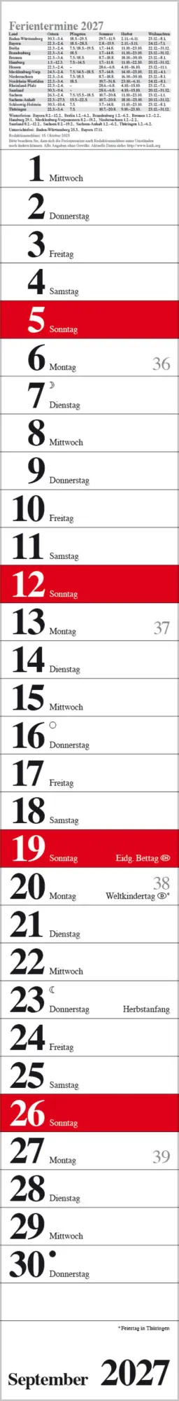 Bild: 9783819301858 | Streifenplaner Praktika Rot 2027 | Verlag Korsch | Kalender | 12 S.