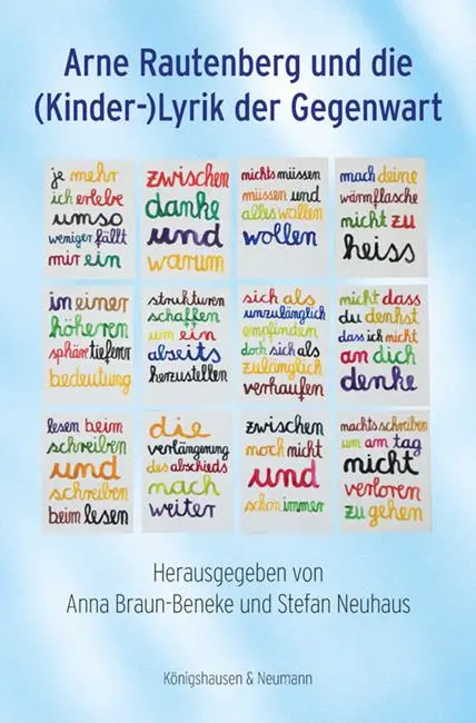 Cover: 9783826091858 | Arne Rautenberg und die (Kinder-)Lyrik der Gegenwart | Taschenbuch