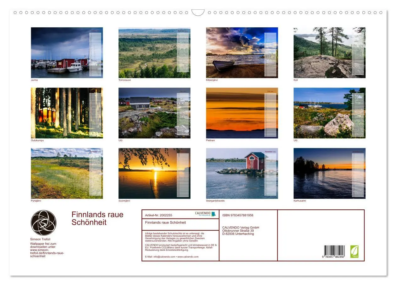 Bild: 9783457881958 | Finnlands raue Schönheit (Wandkalender 2026 DIN A2 quer), CALVENDO...