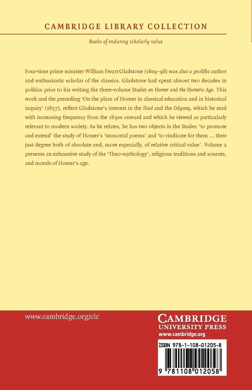 Rückseite: 9781108012058 | Studies on Homer and the Homeric Age - Volume 2 | Gladstone | Buch