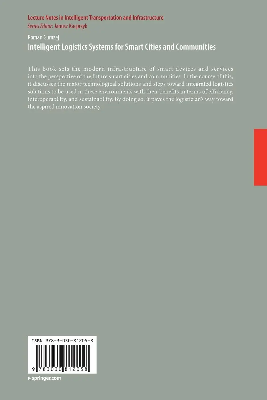 Rückseite: 9783030812058 | Intelligent Logistics Systems for Smart Cities and Communities | Buch