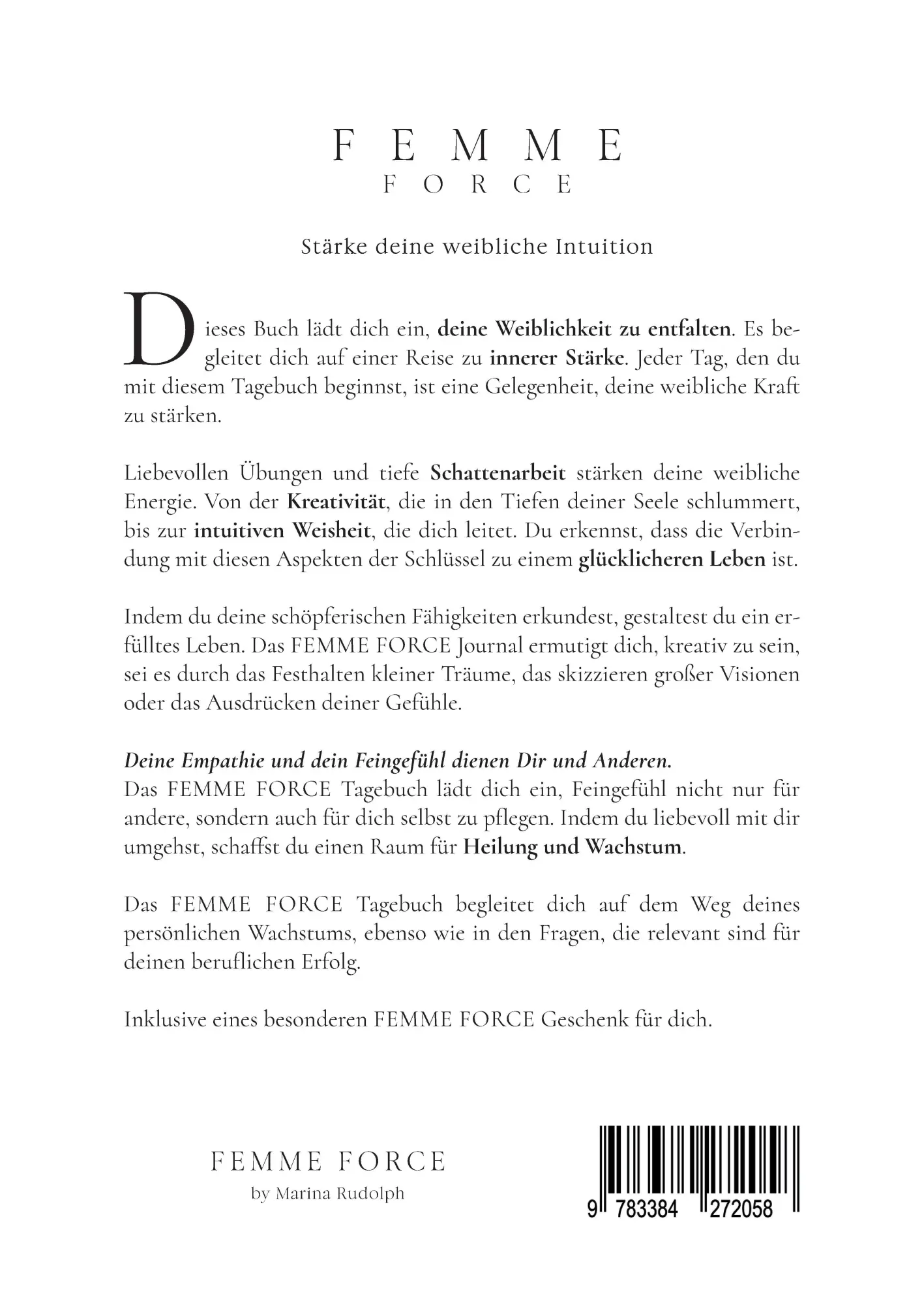 Rückseite: 9783384272058 | Femme Force | Stärke deine weibliche Intuition | Marina Rudolph | Buch