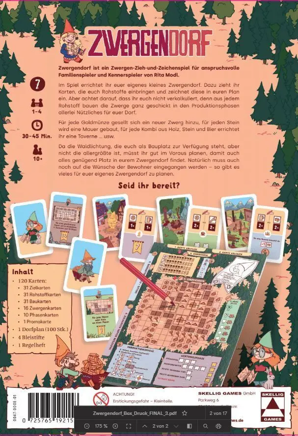 Bild: 725765192158 | Zwergendorf | Rita Modl | Spiel | In Spielebox | 1476-1386 | Deutsch