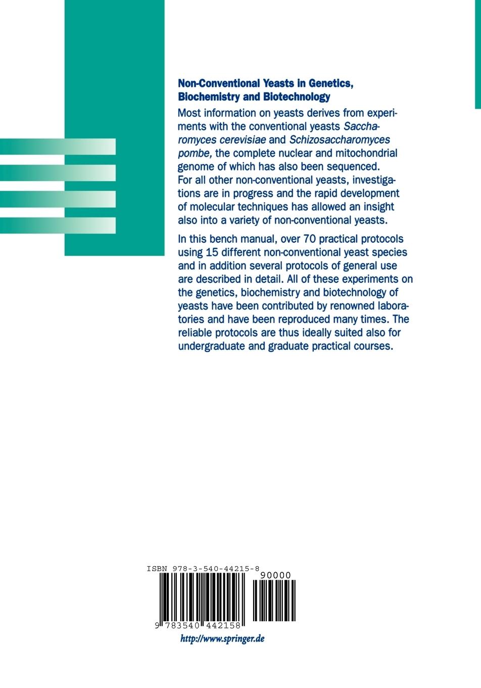 Rückseite: 9783540442158 | Non-Conventional Yeasts in Genetics, Biochemistry and Biotechnology