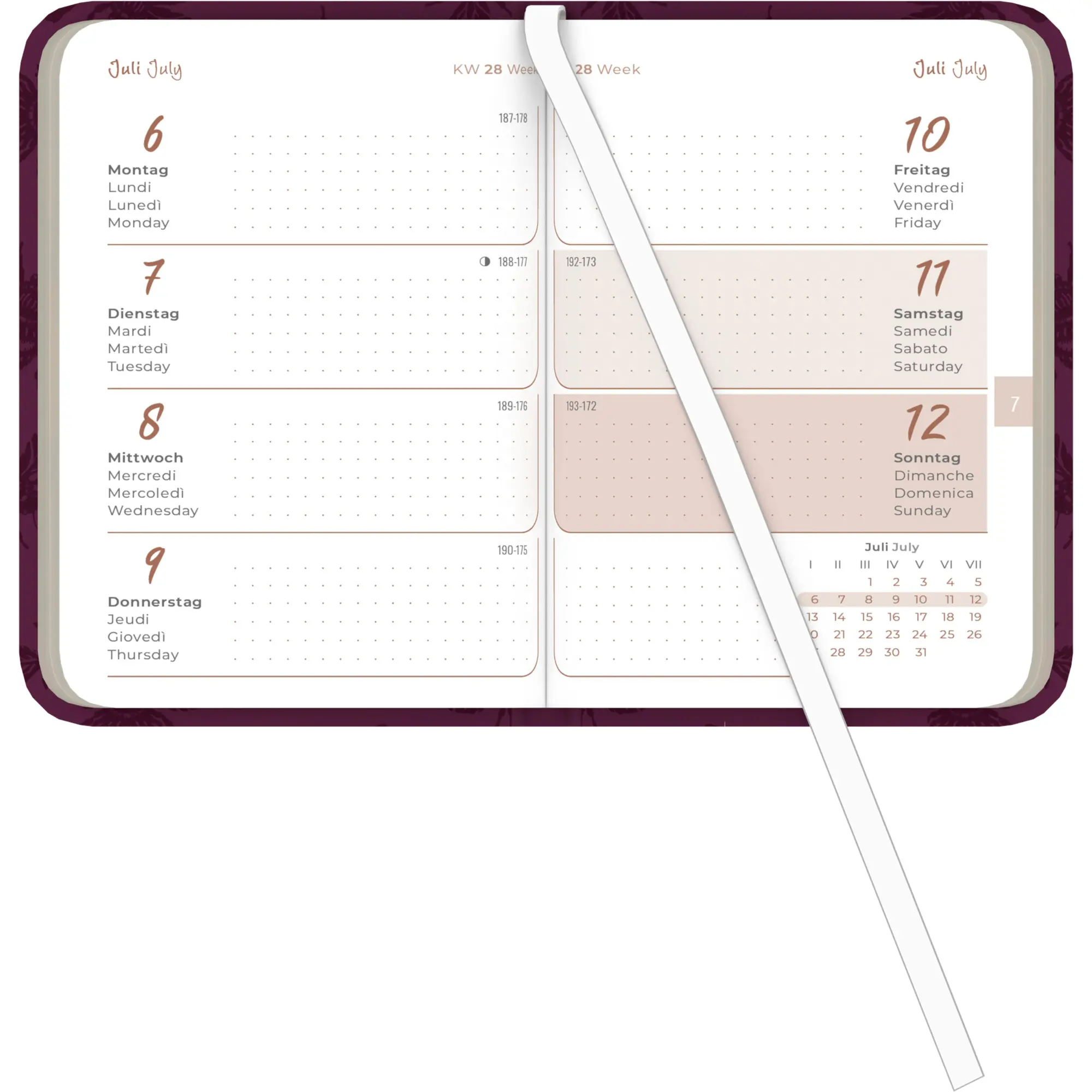 Bild: 4069095002258 | Lady Journal Mini Deluxe Purple 2026 - Taschen-Kalender 8x11,5 cm -...