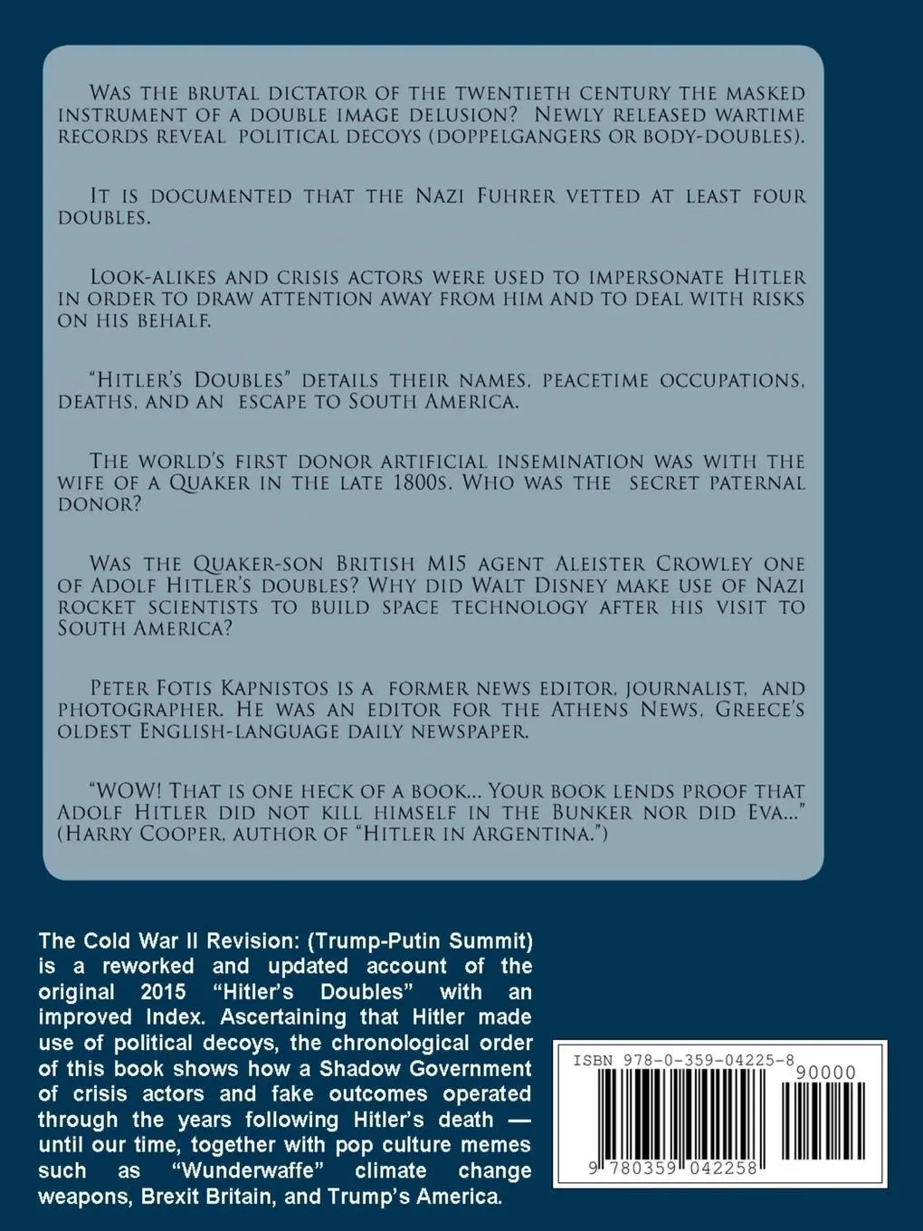 Rückseite: 9780359042258 | Hitler's Doubles | Fully-Illustrated | Peter Fotis Kapnistos | Buch