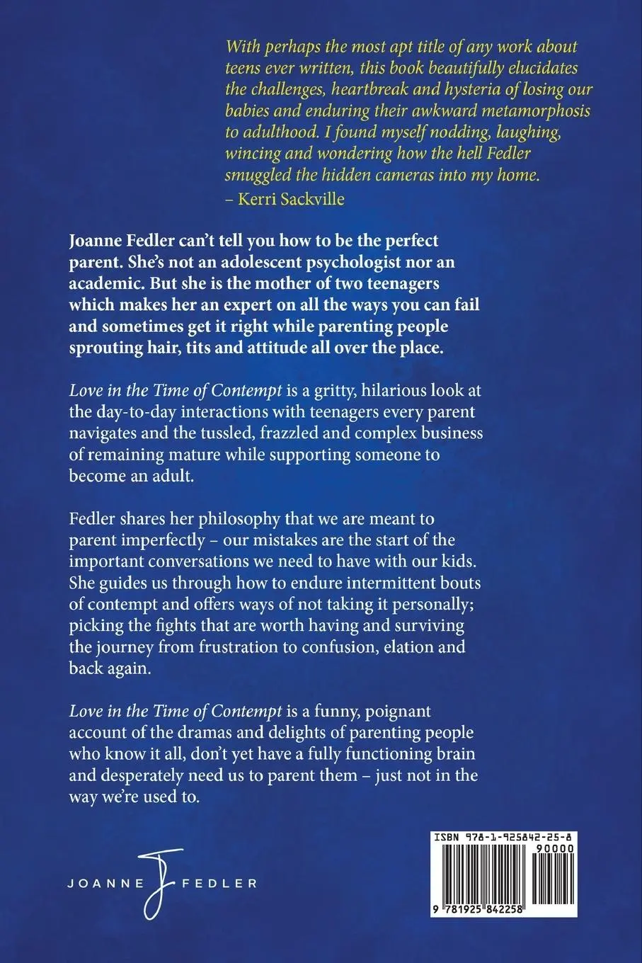 Rückseite: 9781925842258 | Love In the Time of Contempt | consolations for parents of teenagers