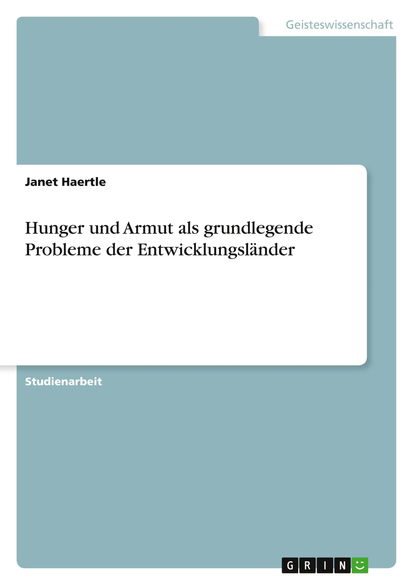 Cover: 9783640972258 | Hunger und Armut als grundlegende Probleme der Entwicklungsländer