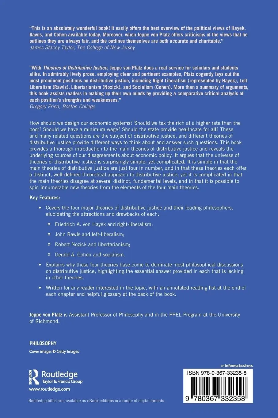 Rückseite: 9780367332358 | Theories of Distributive Justice | Who Gets What and Why | Platz