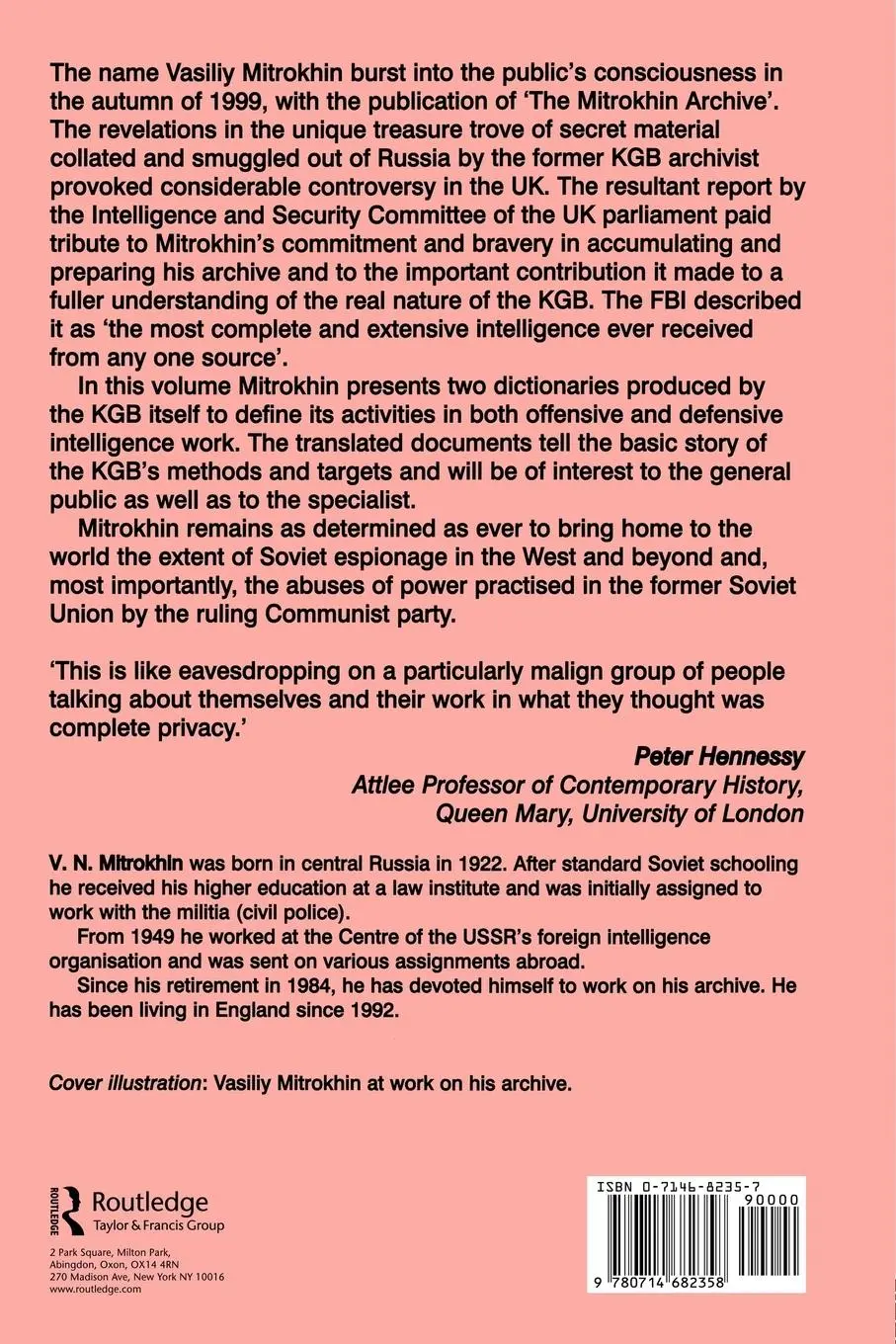Rückseite: 9780714682358 | KGB Lexicon | The Soviet Intelligence Officers Handbook | Mitrokhin