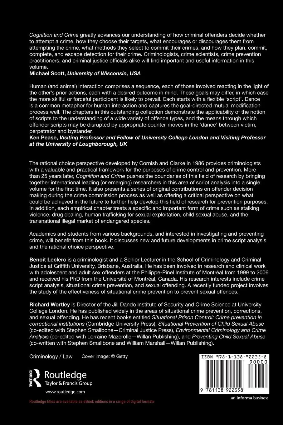Rückseite: 9781138922358 | Cognition and Crime | Offender Decision Making and Script Analyses