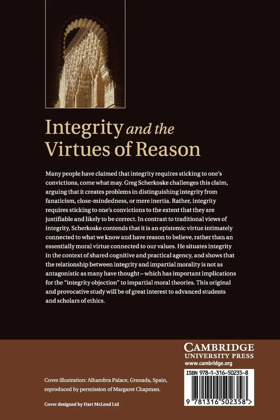 Rückseite: 9781316502358 | Integrity and the Virtues of Reason | Greg Scherkoske | Taschenbuch