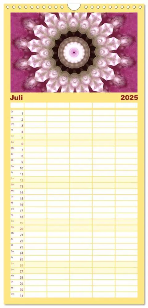 Bild: 9783457122358 | Familienplaner 2025 - Mandala Träume mit 5 Spalten (Wandkalender,...