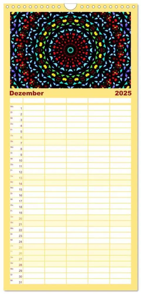 Bild: 9783457122358 | Familienplaner 2025 - Mandala Träume mit 5 Spalten (Wandkalender,...