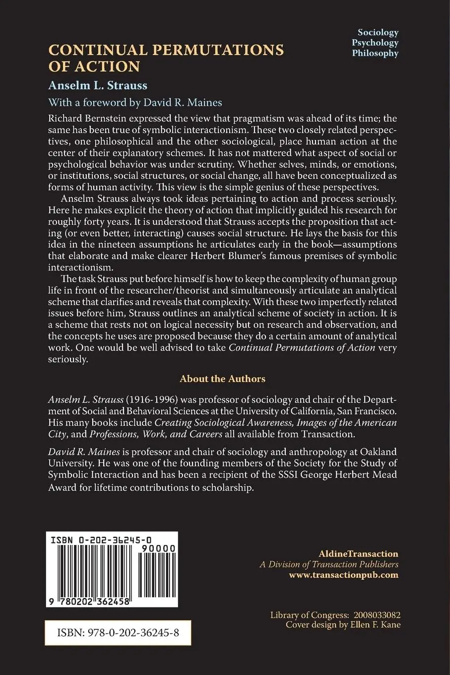 Rückseite: 9780202362458 | Continual Permutations of Action | Anselm L. Strauss | Taschenbuch
