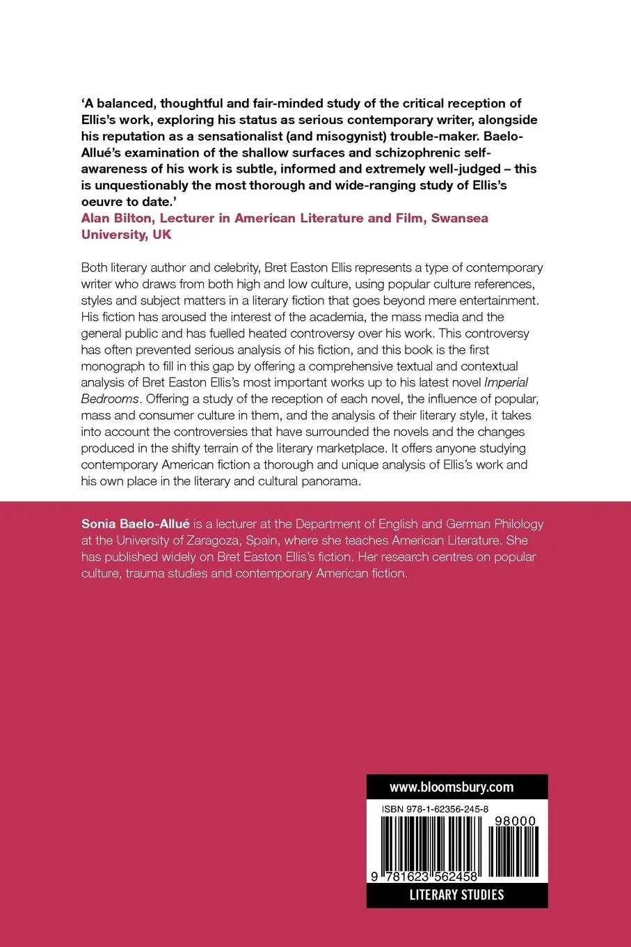 Rückseite: 9781623562458 | Bret Easton Ellis's Controversial Fiction | Sonia Baelo-Allu | Buch