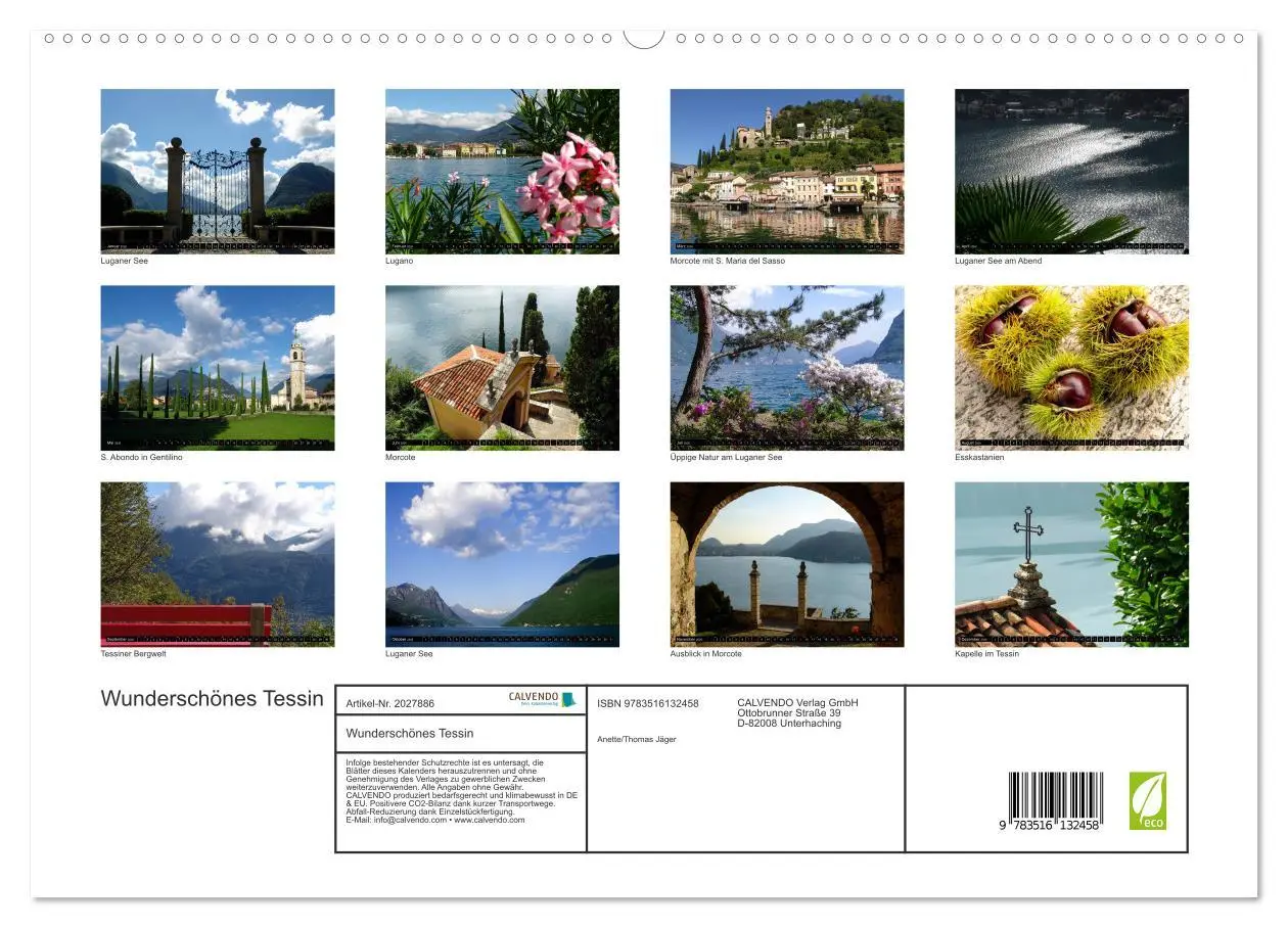 Bild: 9783516132458 | Wunderschönes Tessin (hochwertiger Premium Wandkalender 2026 DIN A2...