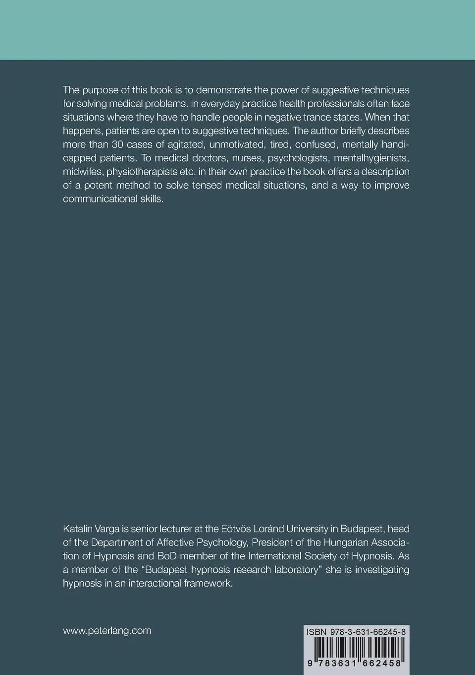 Rückseite: 9783631662458 | Communication Strategies in Medical Settings | Katalin Varga | Buch