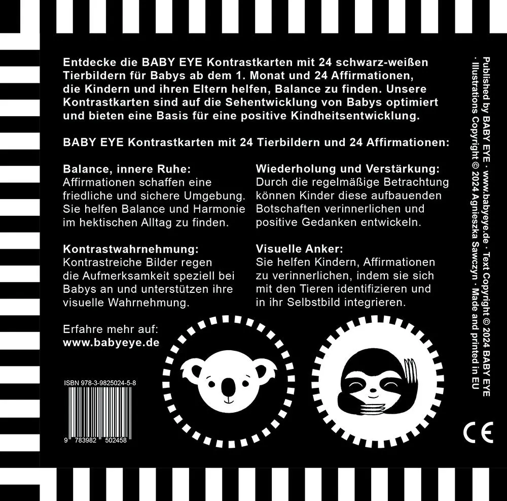 Rückseite: 9783982502458 | BABY EYE Kontrastkarten für Babys, Kinder &amp; Eltern: Band 1 -...