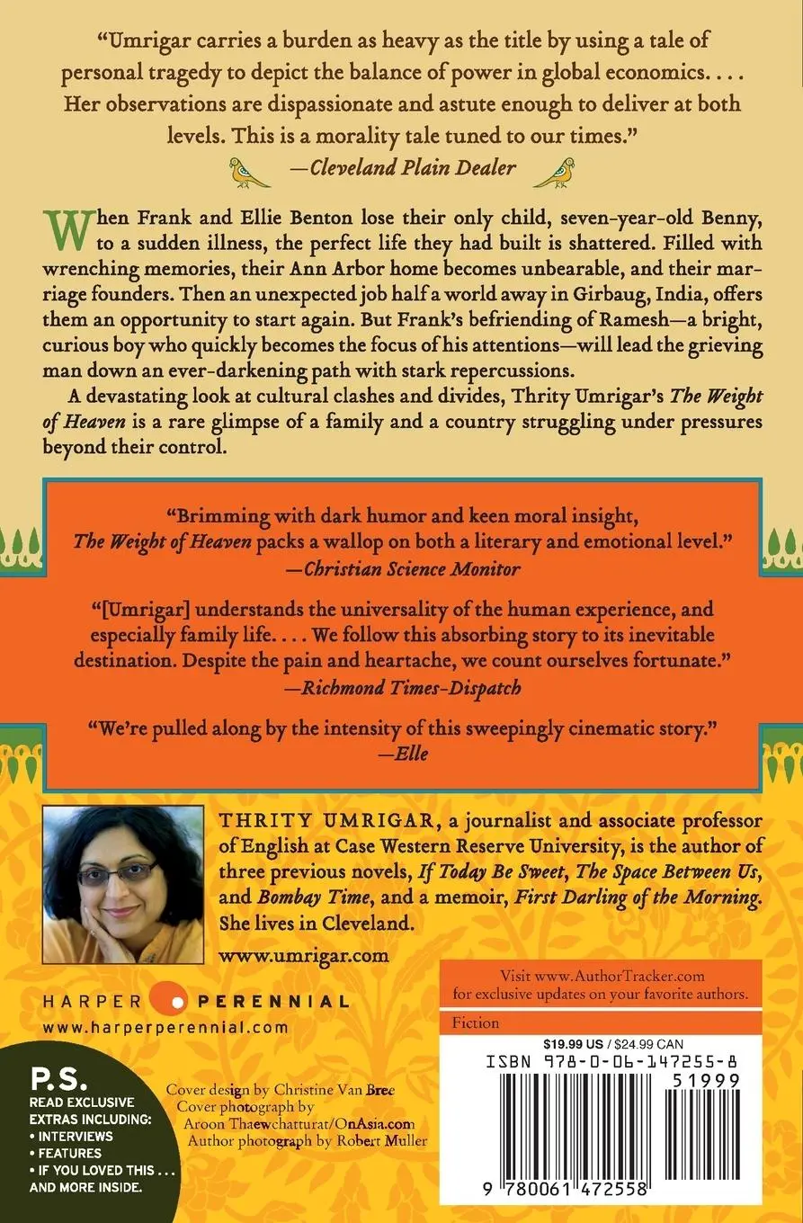 Rückseite: 9780061472558 | The Weight of Heaven | Thrity Umrigar | Taschenbuch | Englisch | 2010