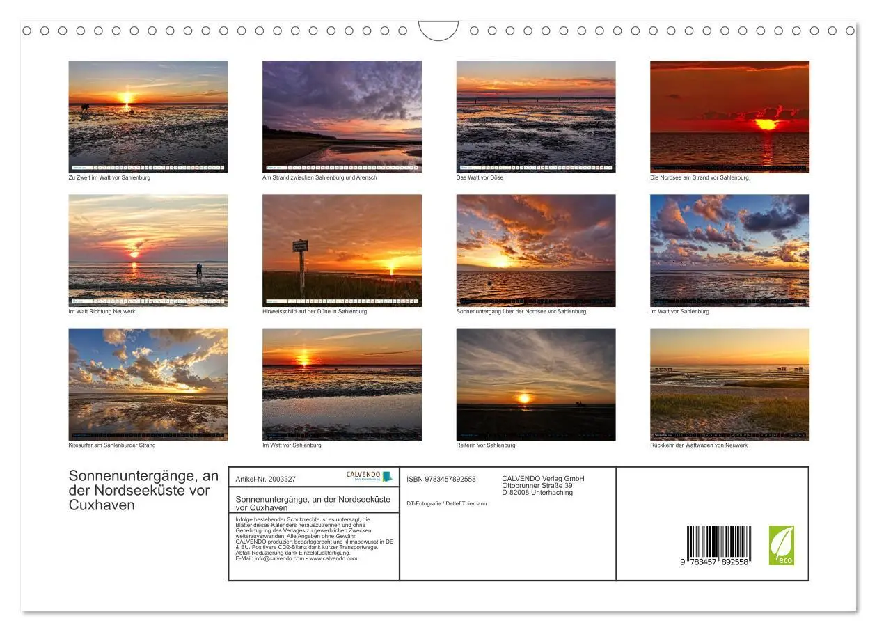 Bild: 9783457892558 | Sonnenuntergänge, an der Nordseeküste vor Cuxhaven (Wandkalender...