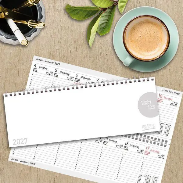 Bild: 9783819302558 | Tischkalender quer Classic Colourlux 2027 weiß | Korsch Verlag | 64 S.