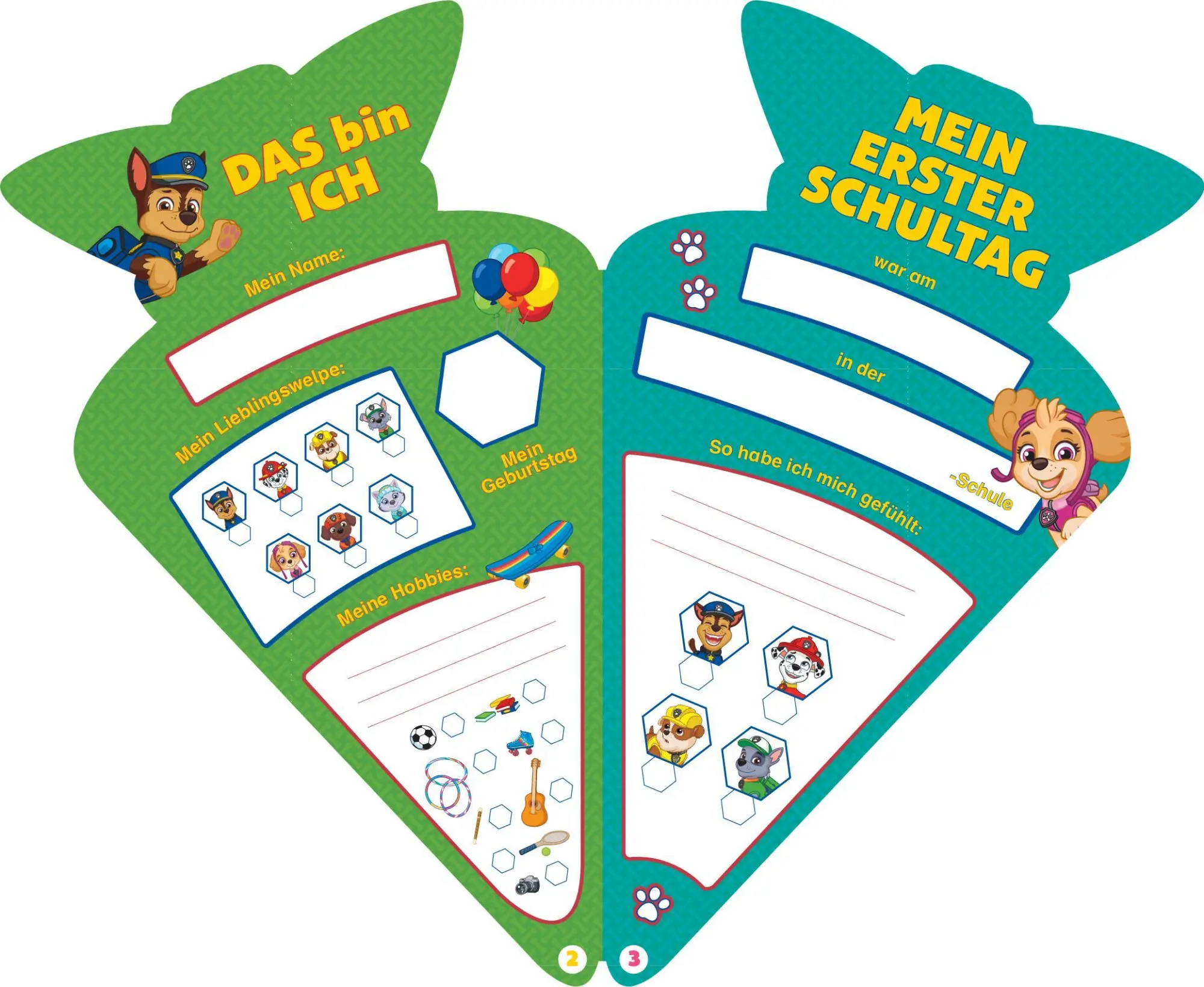 Bild: 9783849932558 | PAW Patrol Ich bin jetzt ein Schulkind! Eintragen, Rätseln, Stickern