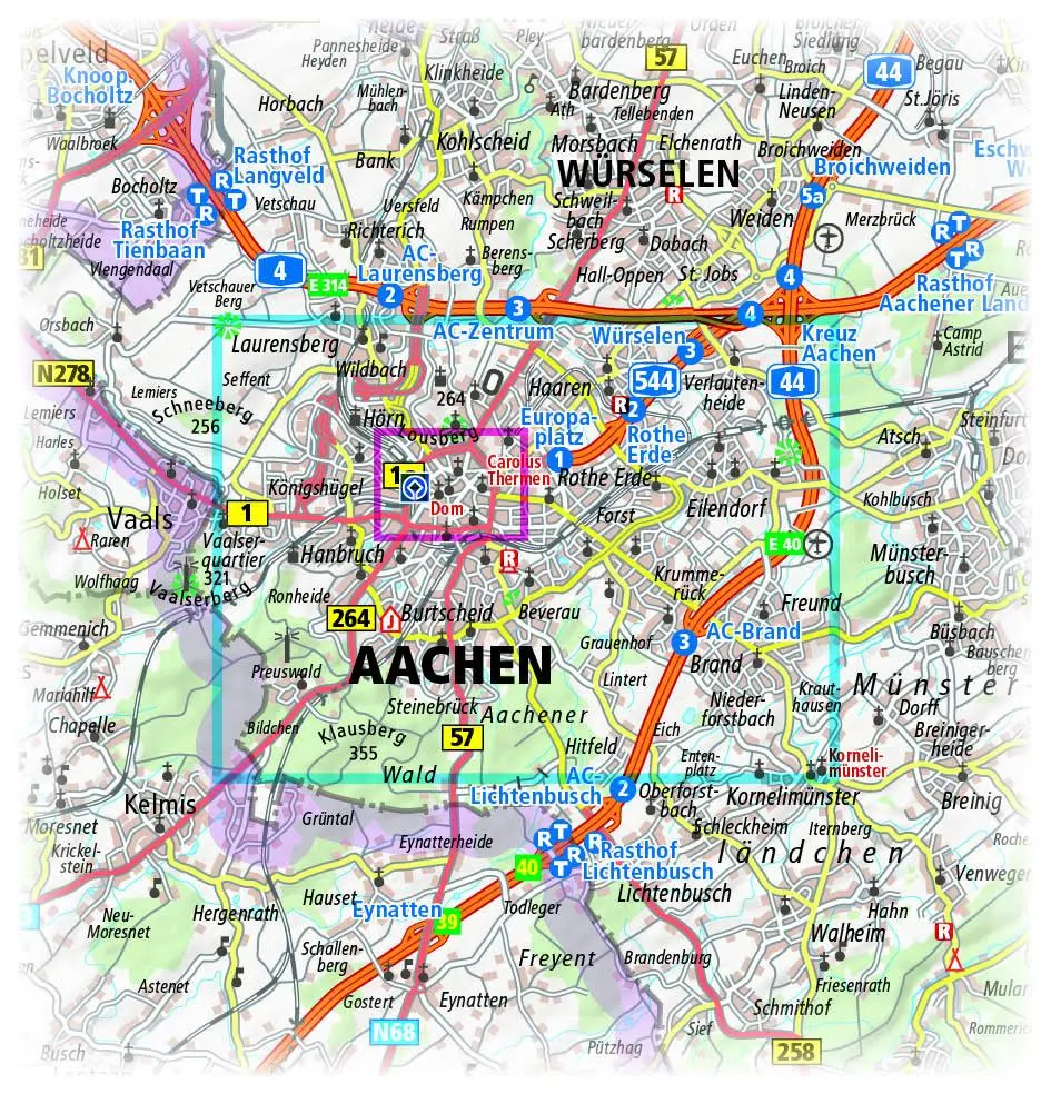 Bild: 9783961322558 | Aachen. Stadtplan 1:14 000 | (Land-)Karte | Stadtplan (PUBLICPRESS)