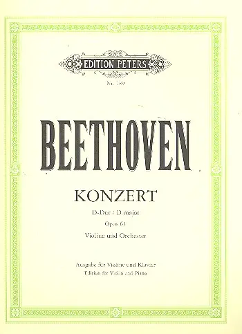 Cover: 9790014002558 | Violinkonzert D-Dur op.61, Klavierauszug | Violine und Klavier