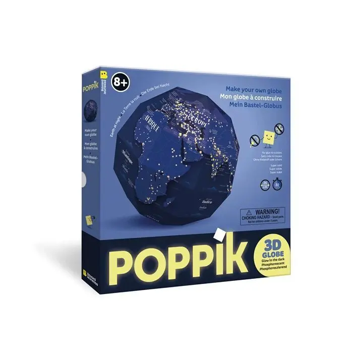 Cover: 3760262412658 | POPPIK - Mein Bastel-Globus, Erde bei Nacht | Kit (Bastelset) | 2025