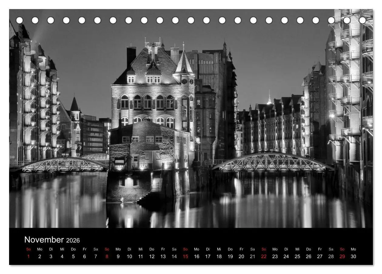 Bild: 9783516112658 | Hamburg monochrome Impressionen (Tischkalender 2026 DIN A5 quer),...