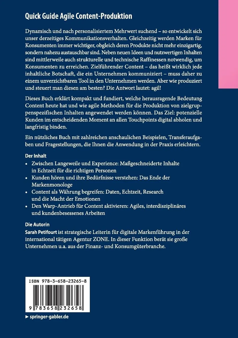 Rückseite: 9783658232658 | Quick Guide Agile Content-Produktion | Sarah Petifourt | Taschenbuch