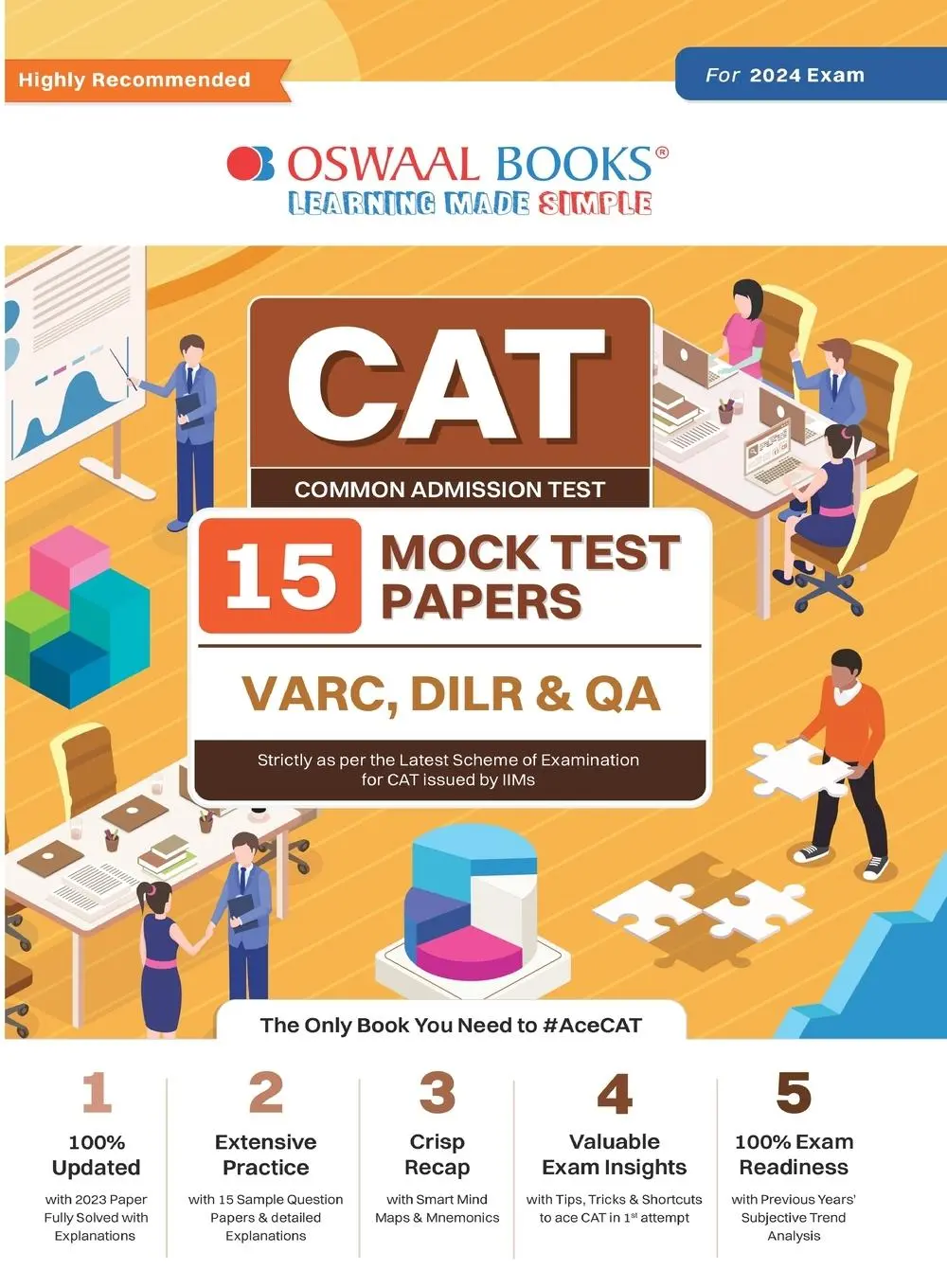 Cover: 9789359582658 | Oswaal CAT 15 Mock Test Papers for 2024 Exam | Oswaal Editorial Board