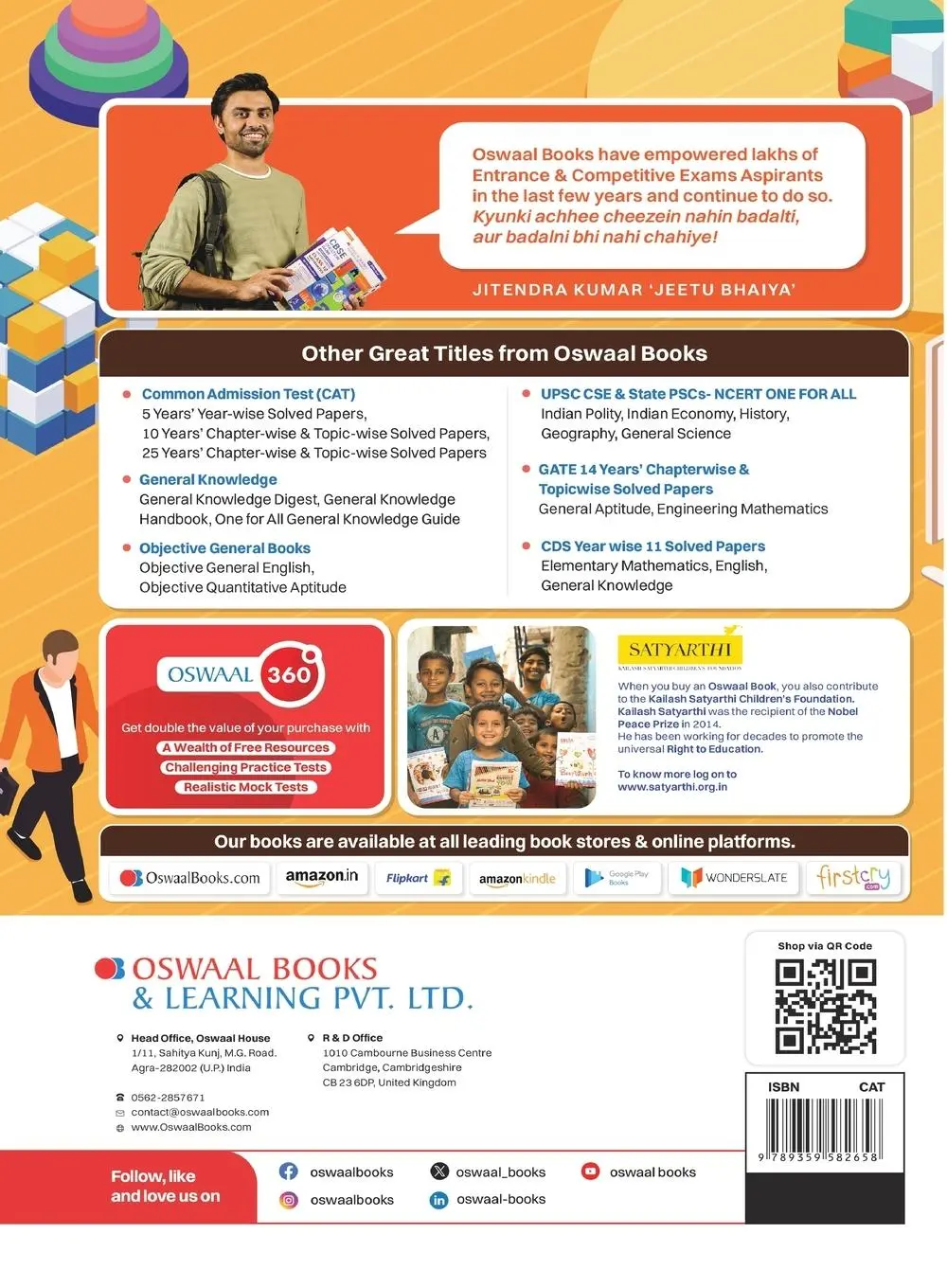 Rückseite: 9789359582658 | Oswaal CAT 15 Mock Test Papers for 2024 Exam | Oswaal Editorial Board