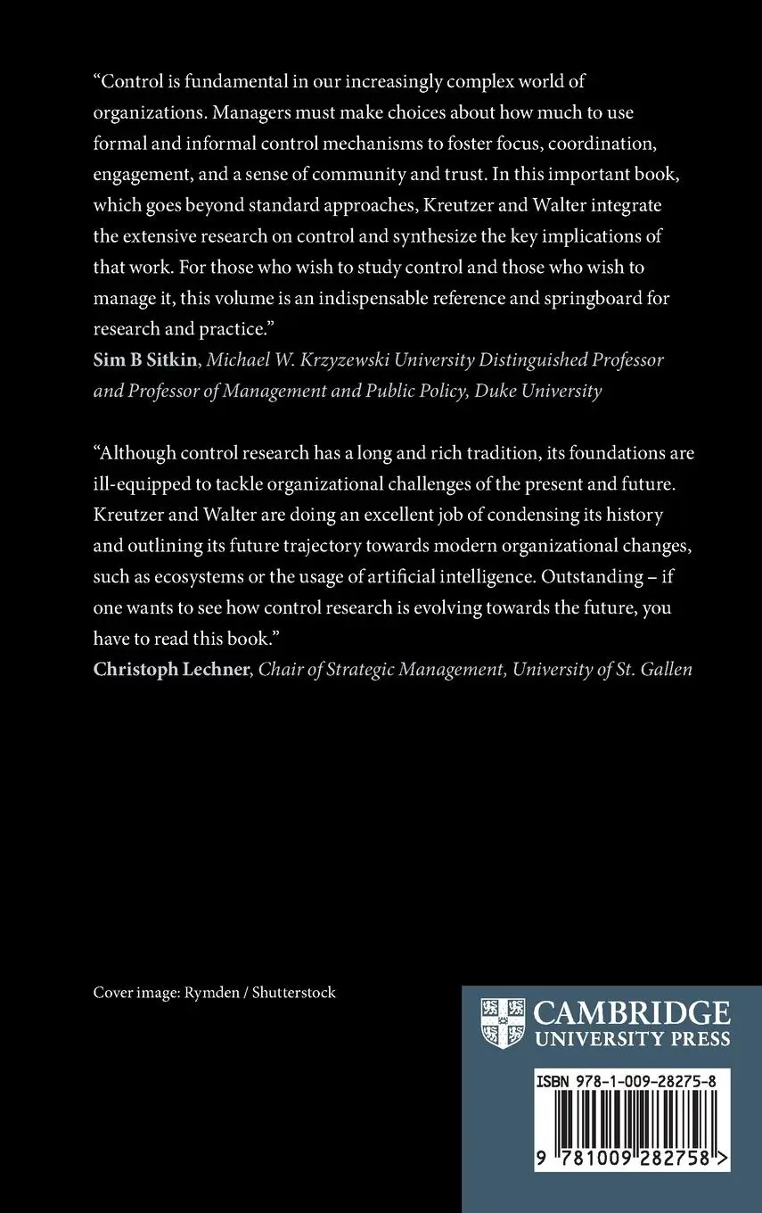 Rückseite: 9781009282758 | Reconceptualizing Organizational Control | Markus Kreutzer (u. a.)