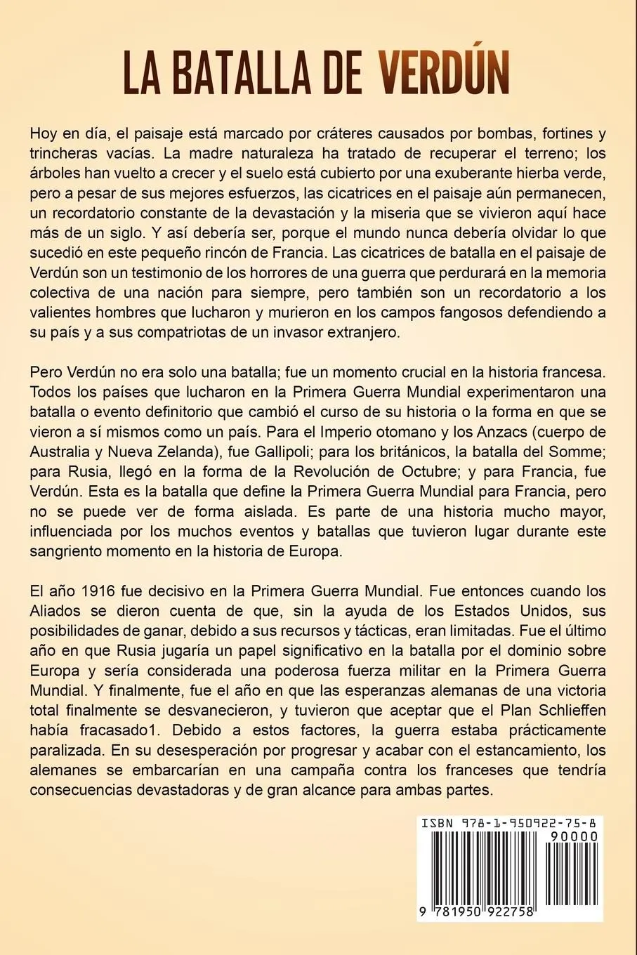 Rückseite: 9781950922758 | La Batalla de Verdún | Captivating History | Taschenbuch | Spanisch