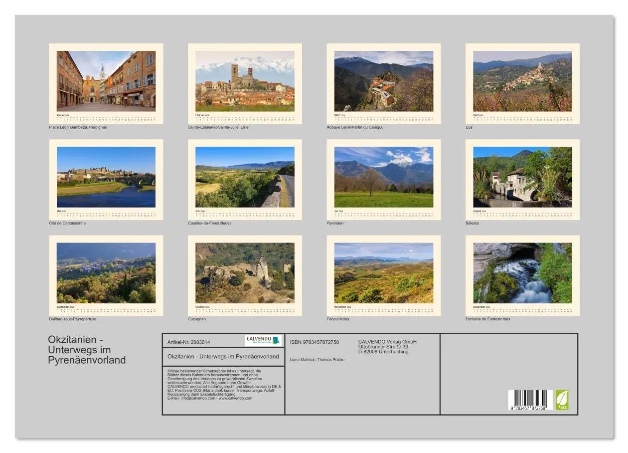 Bild: 9783457872758 | Okzitanien - Unterwegs im Pyrenäenvorland (Wandkalender 2026 DIN A2...