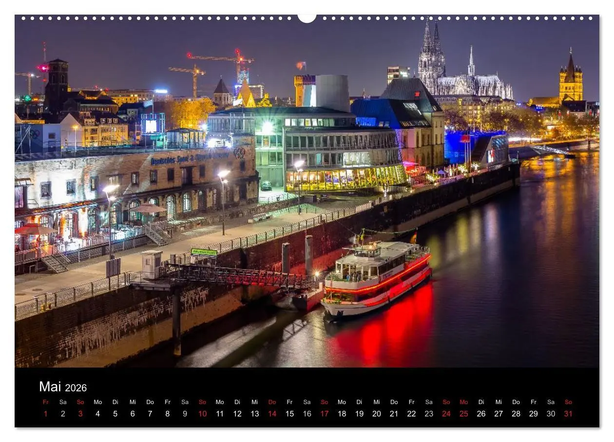 Bild: 9783516032758 | Köln Impressionen bei Nacht (hochwertiger Premium Wandkalender 2026...