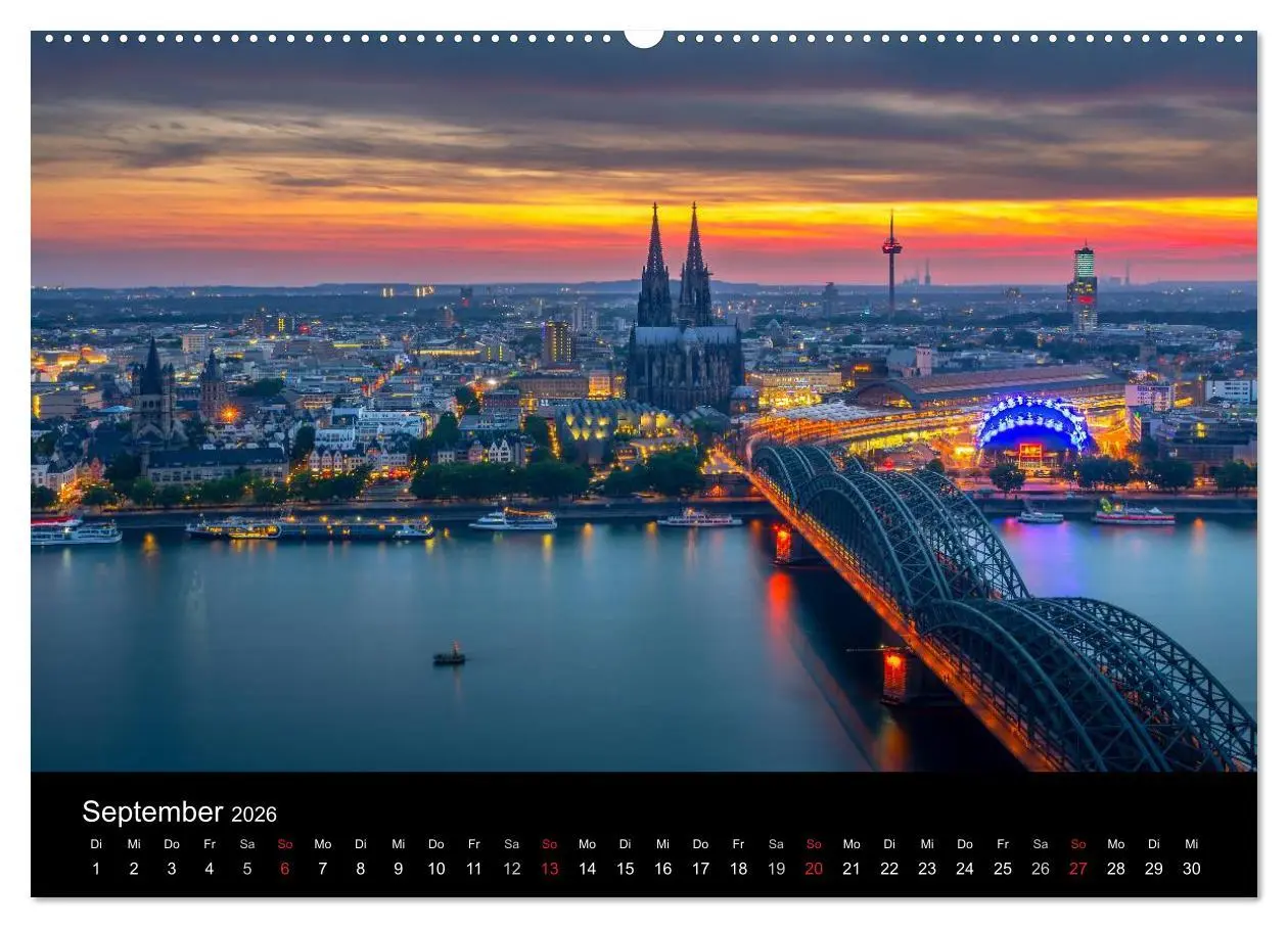 Bild: 9783516032758 | Köln Impressionen bei Nacht (hochwertiger Premium Wandkalender 2026...