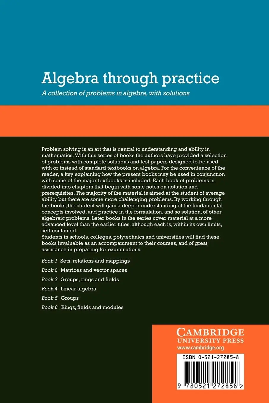Rückseite: 9780521272858 | Algebra Through Practice | Tom S. Blyth (u. a.) | Taschenbuch | 2007