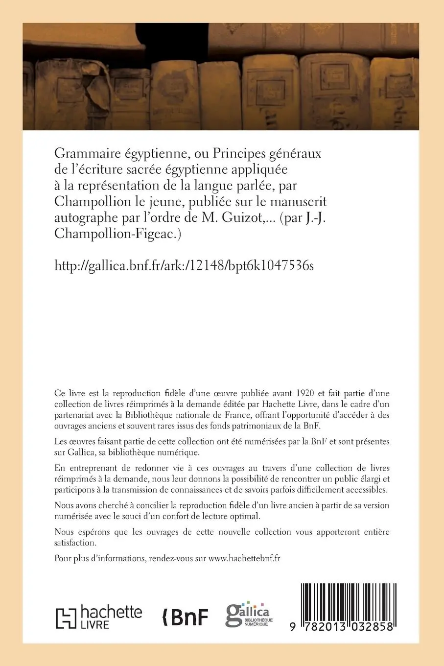 Rückseite: 9782013032858 | Grammaire Égyptienne, Ou Principes Généraux de l'Écriture Sacrée...