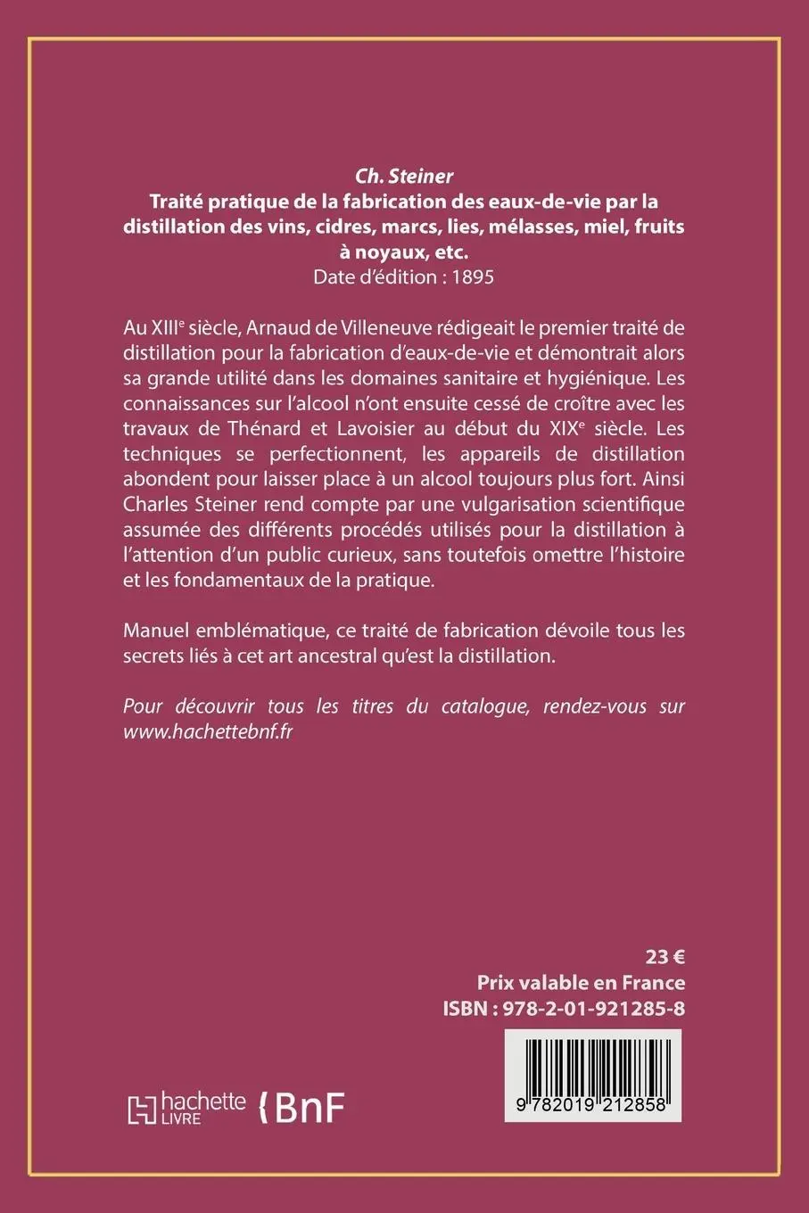 Rückseite: 9782019212858 | Traité Pratique de la Fabrication Des Eaux-De-Vie Par La...